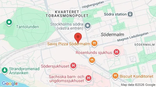 Kontorslokaler att hyra i Södermalm - kort over placeringen