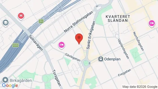 Kontorslokaler att hyra i Vasastan - kort over placeringen