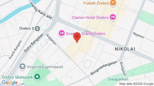 Kontorslokaler att hyra i Örebro - kort over placeringen