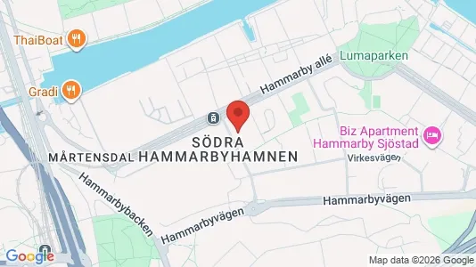 Kontorslokaler att hyra i Hammarbyhamnen - kort over placeringen