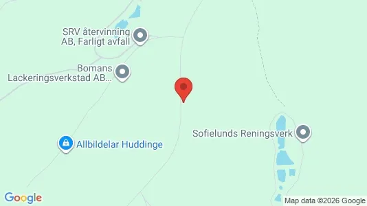 Lagerlokaler att hyra i Huddinge - kort over placeringen