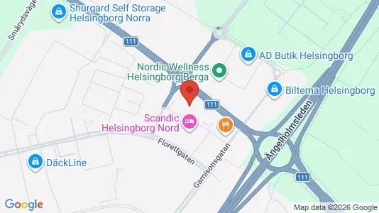 Kontorslokaler att hyra i Helsingborg - kort over placeringen