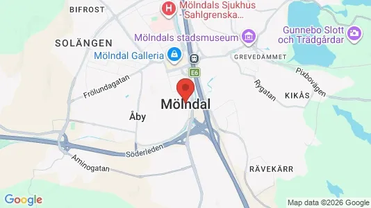 Kontorslokaler att hyra i Mölndal - kort over placeringen