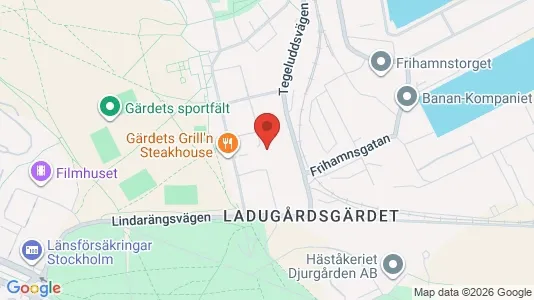 Kontorslokaler att hyra i Gärdet/Djurgården - kort over placeringen