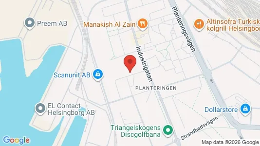 Kontorslokaler att hyra i Helsingborg - kort over placeringen