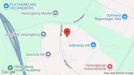 Kontorslokaler att hyra i Helsingborg - kort over placeringen