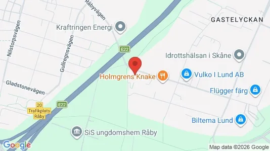 Kontorslokaler att hyra i Lund - kort over placeringen