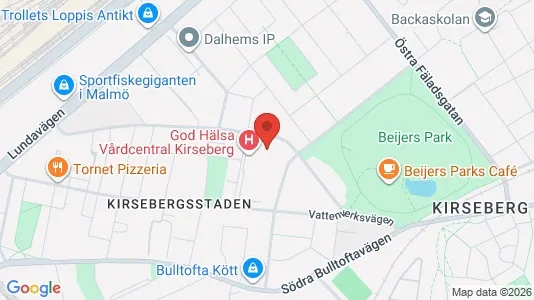 Kontorslokaler att hyra i Kirseberg - kort over placeringen