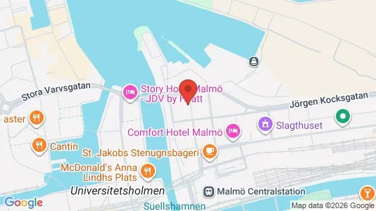 Kontorslokaler att hyra i Malmö Centrum - kort over placeringen