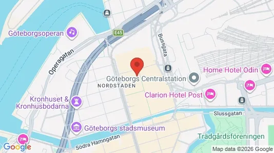 Kontorslokaler att hyra i Göteborg Centrum - kort over placeringen