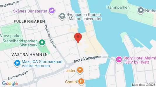 Kontorslokaler att hyra i Malmö Centrum - kort over placeringen