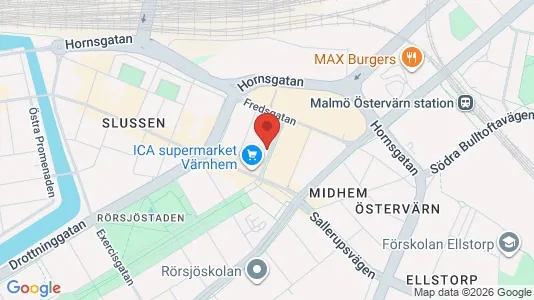 Kontorslokaler att hyra i Malmö Centrum - kort over placeringen