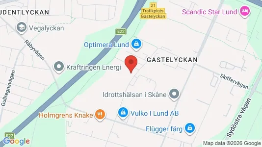 Kontorslokaler att hyra i Lund - kort over placeringen