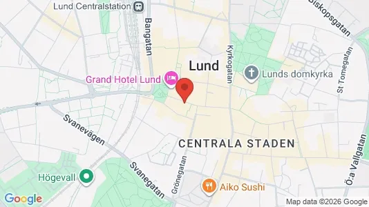 Kontorslokaler att hyra i Lund - kort over placeringen