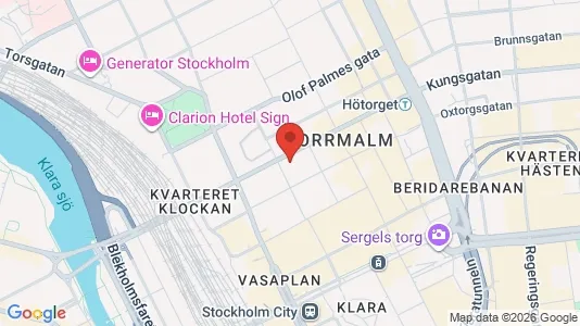 Kontorslokaler att hyra i Stockholm Innerstad - kort over placeringen