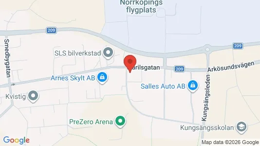 Kontorslokaler att hyra i Norrköping - kort over placeringen