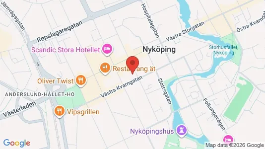Kontorslokaler att hyra i Nyköping - kort over placeringen