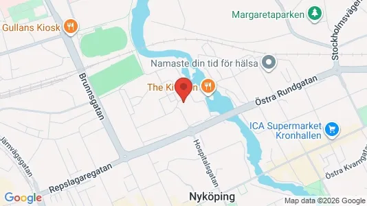 Kontorslokaler att hyra i Nyköping - kort over placeringen