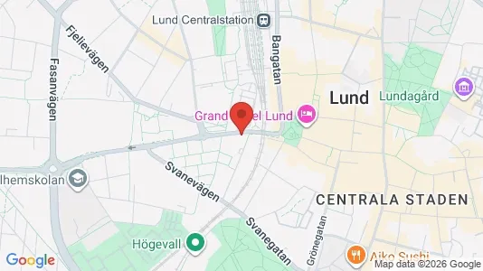 Kontorslokaler att hyra i Lund - kort over placeringen