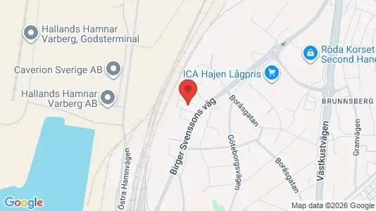 Kontorslokaler att hyra i Varberg - kort over placeringen