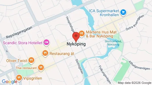 Kontorslokaler att hyra i Nyköping - kort over placeringen