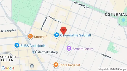 Kontorslokaler att hyra i Östermalm - kort over placeringen