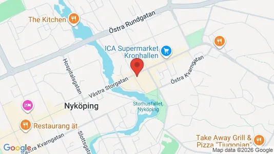 Kontorslokaler att hyra i Nyköping - kort over placeringen