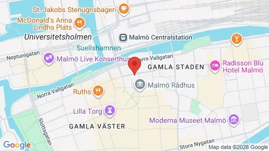 Kontorslokaler att hyra i Malmö Centrum - kort over placeringen