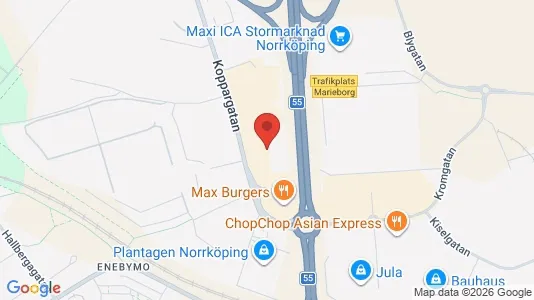 Lagerlokaler att hyra i Norrköping - kort over placeringen