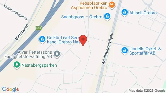 Kontorslokaler att hyra i Örebro - kort over placeringen
