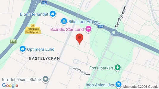 Kontorslokaler att hyra i Lund - kort over placeringen
