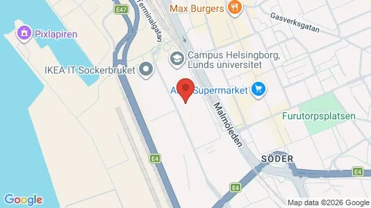 Kontorslokaler att hyra i Helsingborg - kort over placeringen