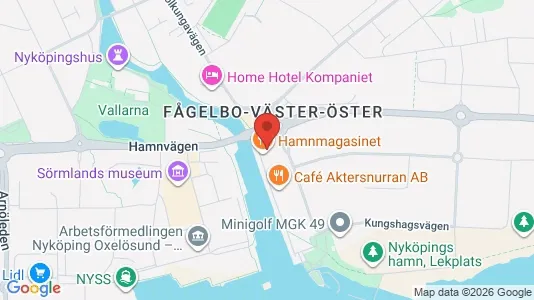 Kontorslokaler att hyra i Nyköping - kort over placeringen