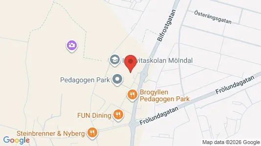 Kontorslokaler att hyra i Mölndal - kort over placeringen