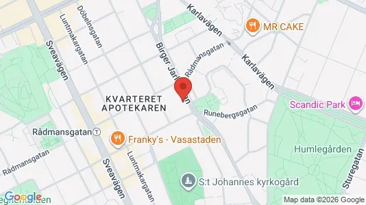 Kontorslokaler att hyra i Vasastan - kort over placeringen