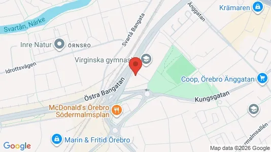 Kontorslokaler att hyra i Örebro - kort over placeringen