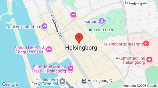 Kontorslokaler att hyra i Helsingborg - kort over placeringen
