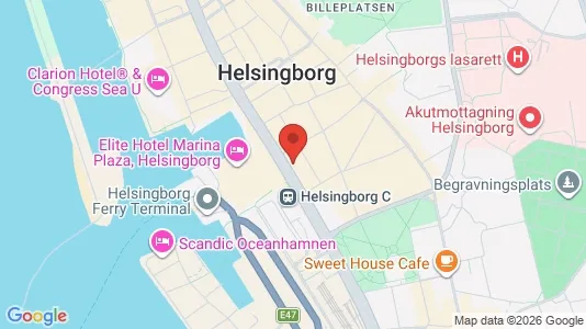 Kontorslokaler att hyra i Helsingborg - kort over placeringen