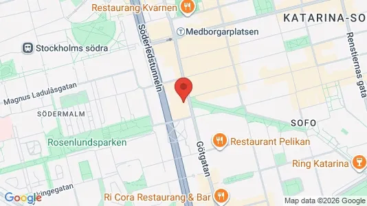 Kontorslokaler att hyra i Södermalm - kort over placeringen