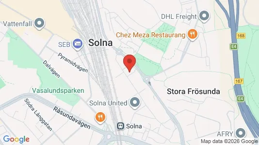 Kontorslokaler att hyra i Solna - kort over placeringen