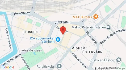 Kontorslokaler att hyra i Malmö Centrum - kort over placeringen