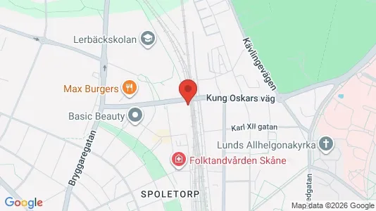 Kontorslokaler att hyra i Lund - kort over placeringen