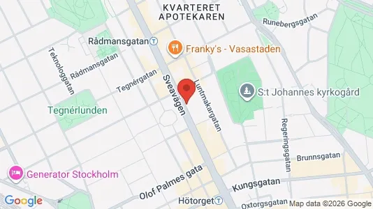 Kontorslokaler att hyra i Stockholm Innerstad - kort over placeringen