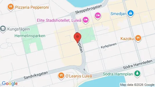 Kontorslokaler att hyra i Luleå - kort over placeringen