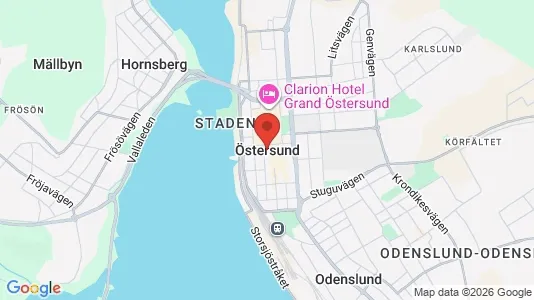 Kontorslokaler att hyra i Östersund - kort over placeringen