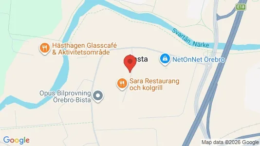 Industrilokaler att hyra i Örebro - kort over placeringen