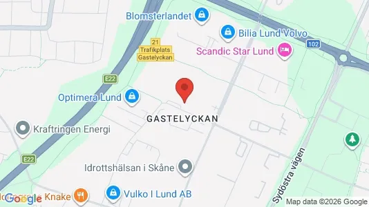 Kontorslokaler att hyra i Lund - kort over placeringen