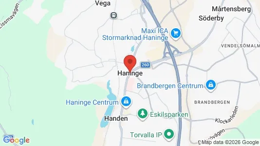 Kontorslokaler att hyra i Haninge - kort over placeringen