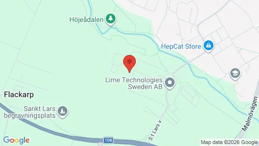 Kontorslokaler att hyra i Lund - kort over placeringen