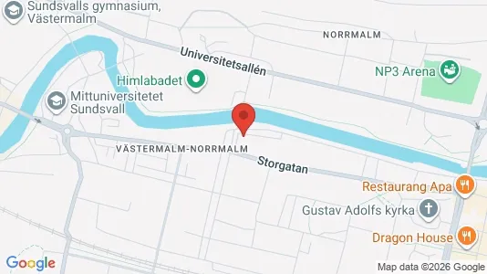 Kontorslokaler att hyra i Sundsvall - kort over placeringen